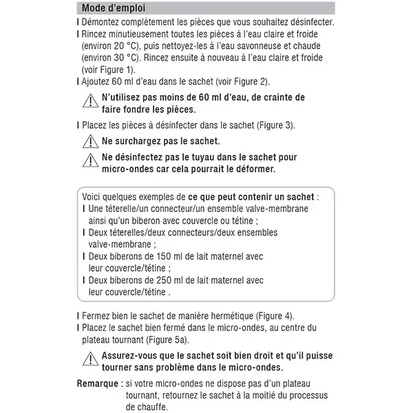 Sachês de esterilização para micro-ondas Medela Quick Clean, 5 unidades.