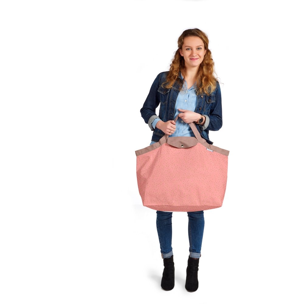Grand Sac Cabas En Tissu Triangle Or Poudré