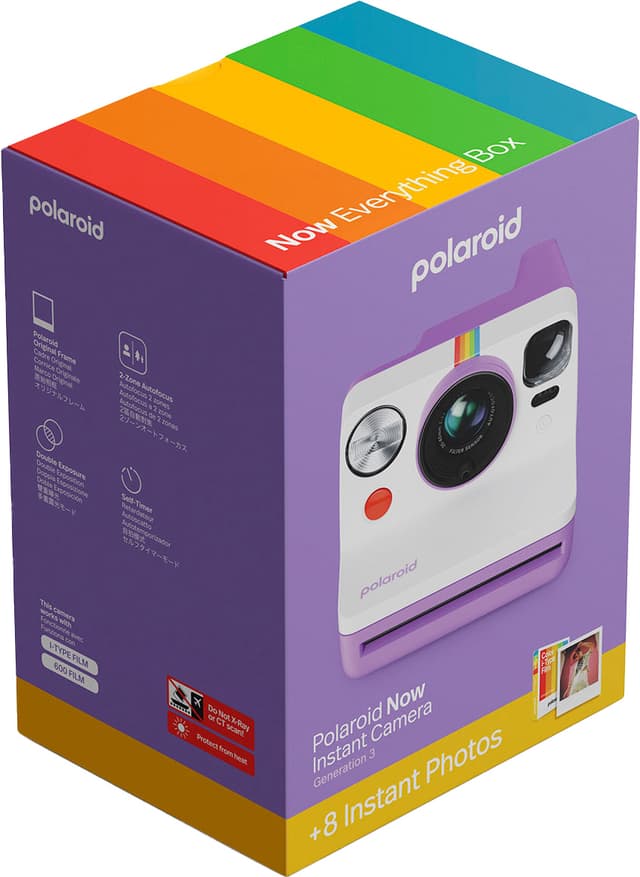 Polaroid Now Gen. 3 instantkamera (startpakke, lilla)