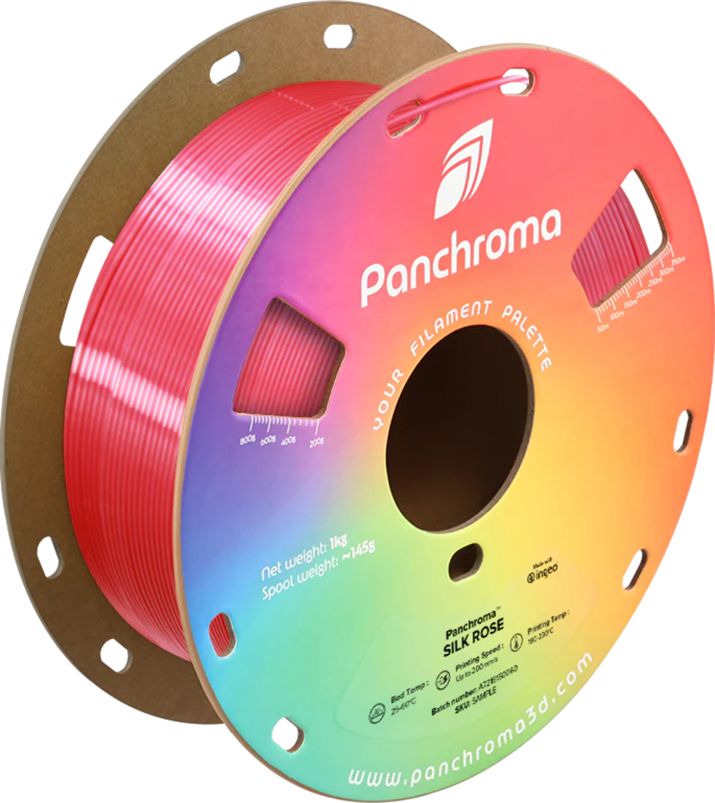 Polymaker  Panchroma™ PLA Silk Rose, 1,75 mm / 1000 g    Der Glanz der Eleganz in Rose