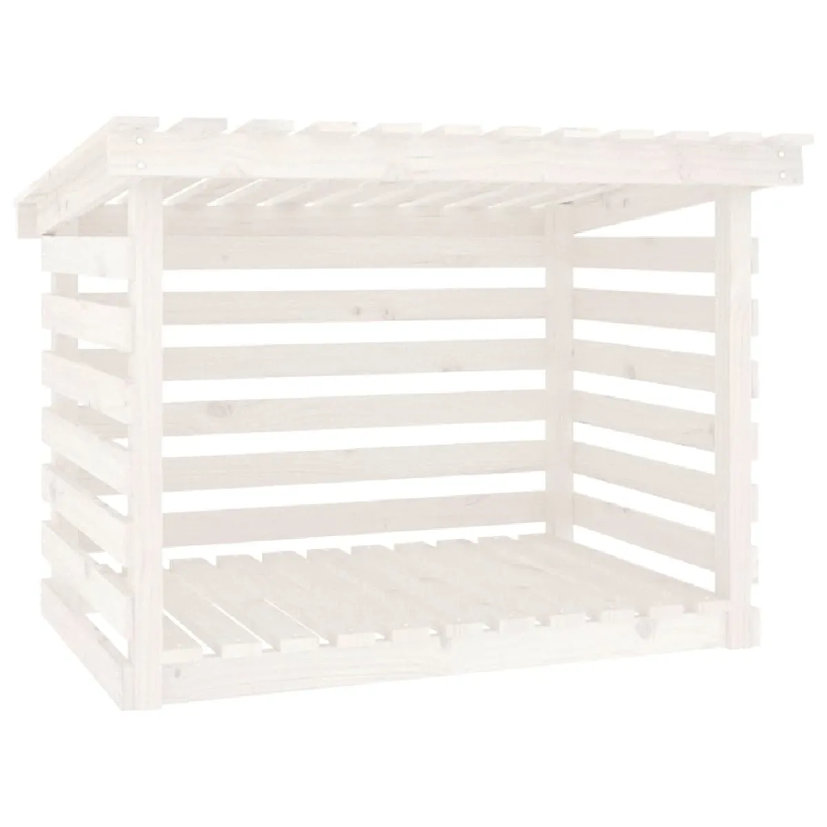 vidaXL Support pour bois de chauffage Blanc - Bois de pin