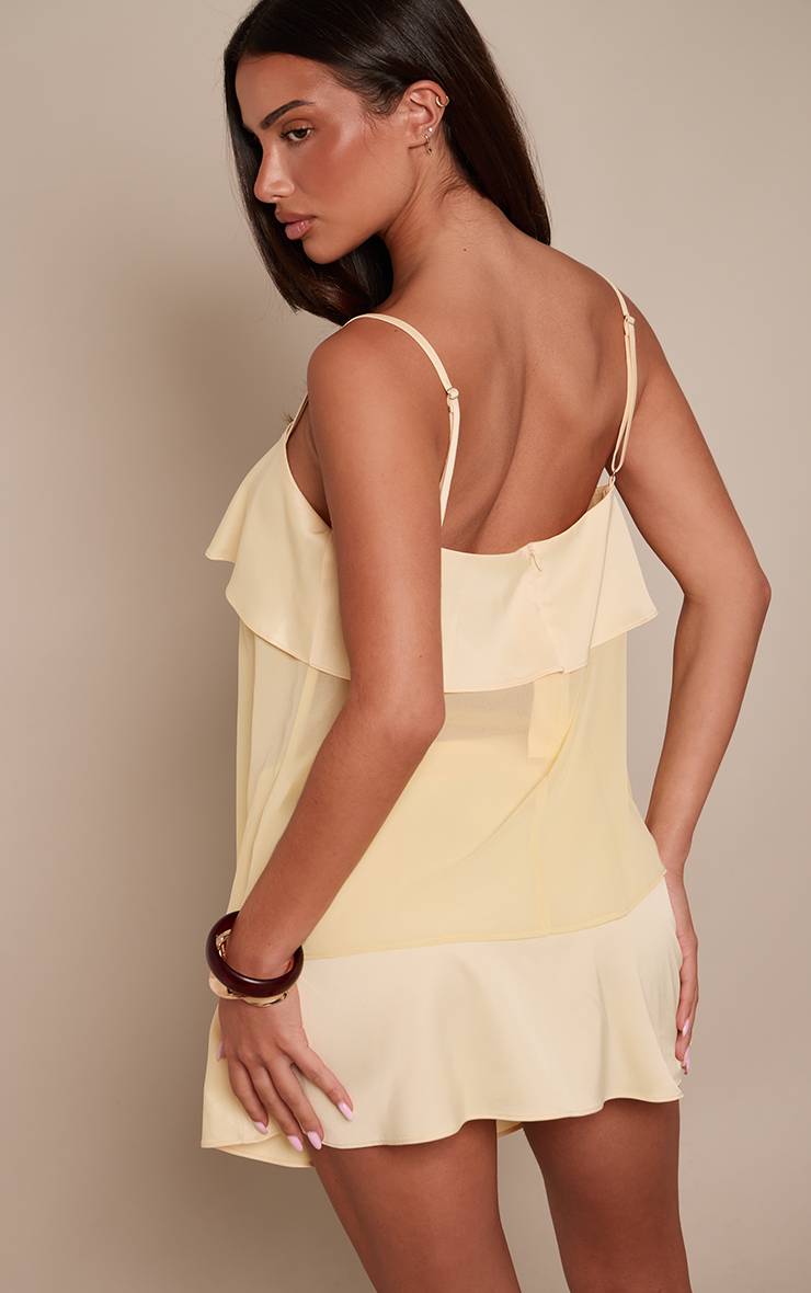 Citron Ensemble Haut Fluide Superposé En Satin