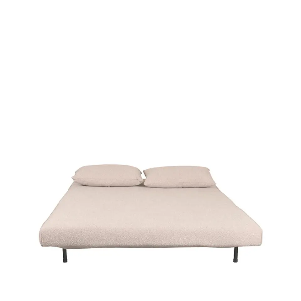 LABEL51 Slaapbank Double Bouclé Naturel/Zwart