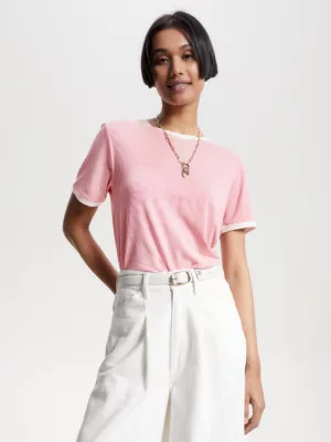 Camiseta listrada de malha slim fit