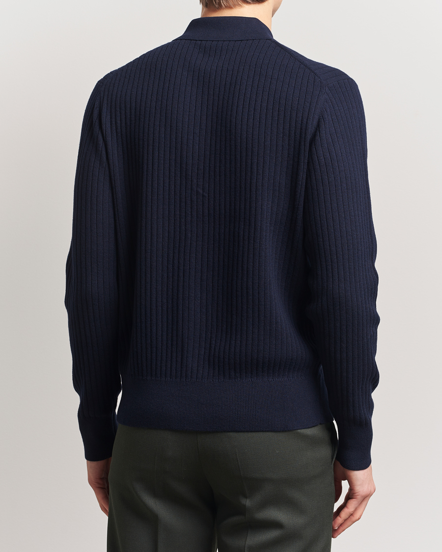 Filippa K Cotton Merino Knitted Cardigan Navy