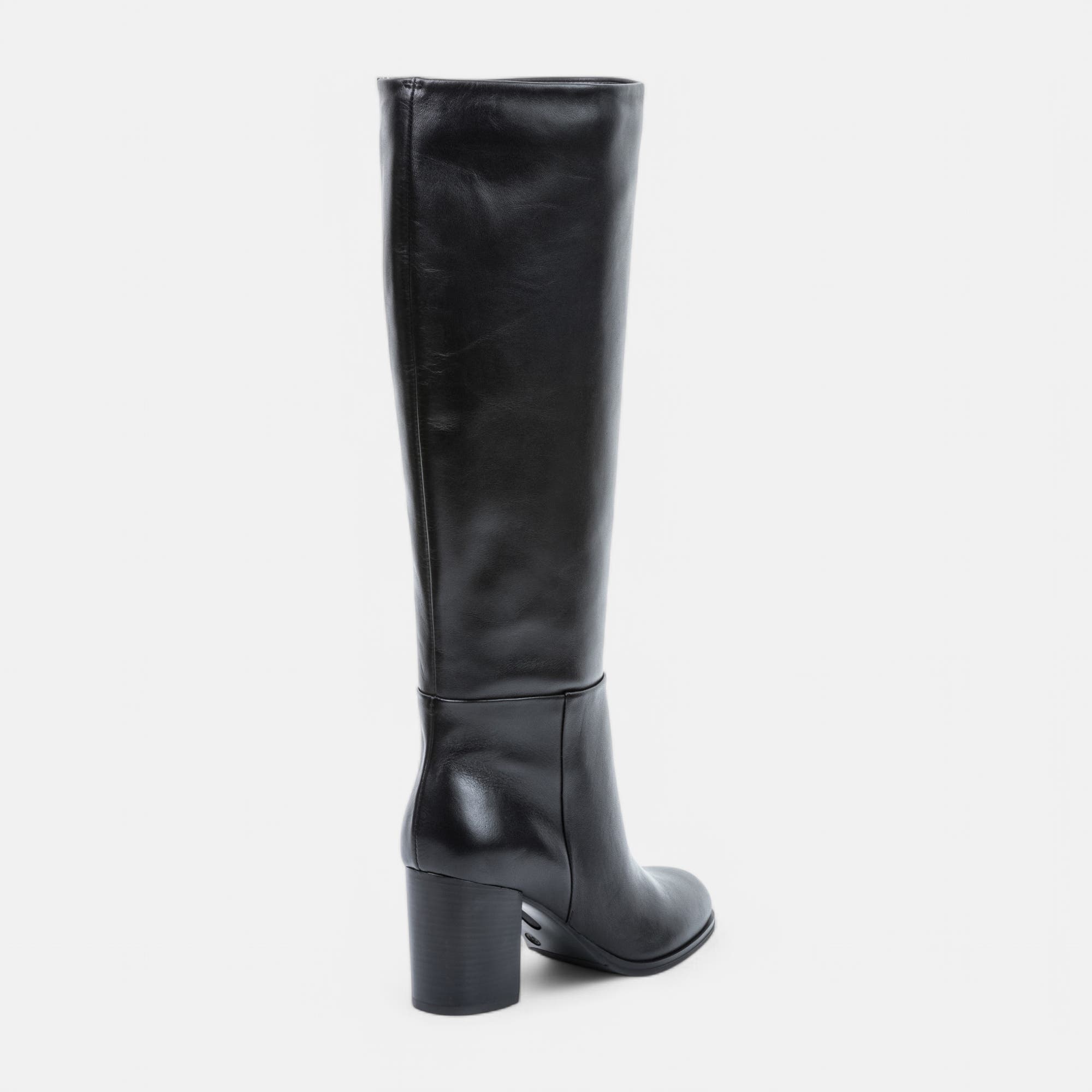 Bottes à talon Femme en cuir noir