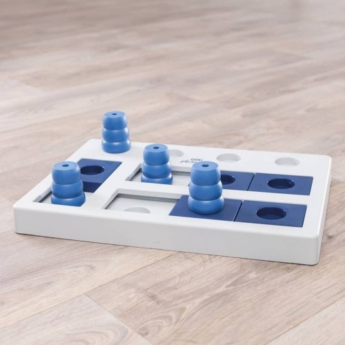Jogo de xadrez interativo Trixie Dog Activity, branco e azul, para cães.