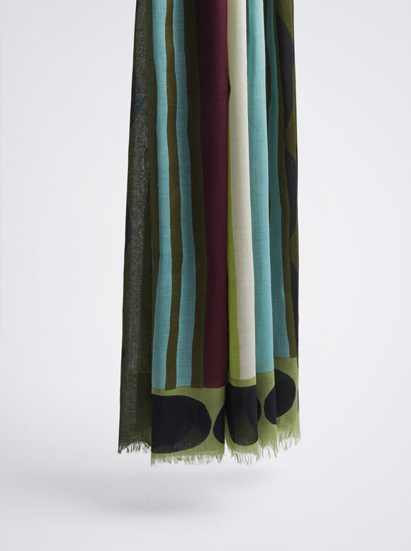 Lenço de algodão estampado - Borgonha
