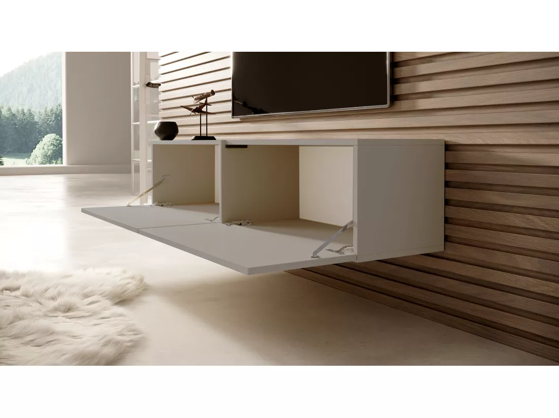 Meuble TV - 200 cm - taupe (gris-beige) - BISIRA