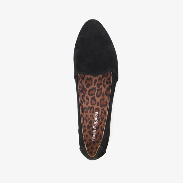Hush Puppies leren dames instappers zwart