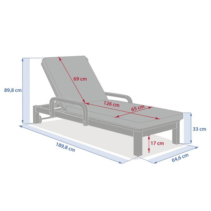 Lit de piscine PAPOUASIE Beige / Acacia