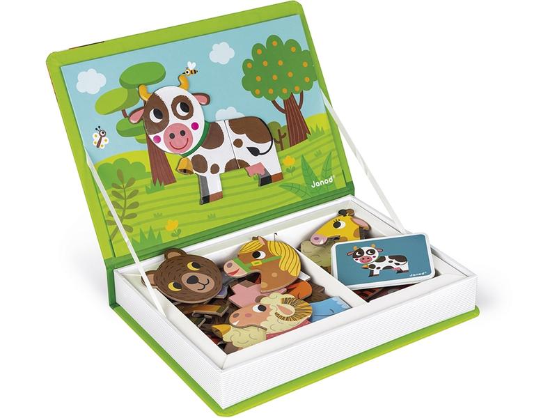 Janod Beschäftigungsspielzeug Magnetbuch Tiere Magnetisches Lernspiel