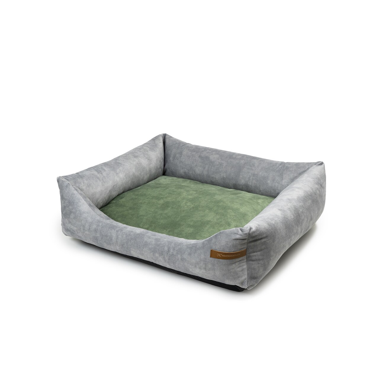 Rexproduct SoftColor luxury dog bed in grau color grün S