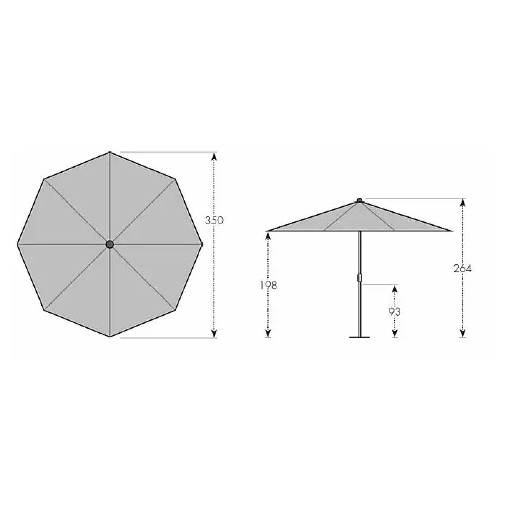 PARASOLL DOPPLER ALU WOOD ULTRA Ø350CM SVART