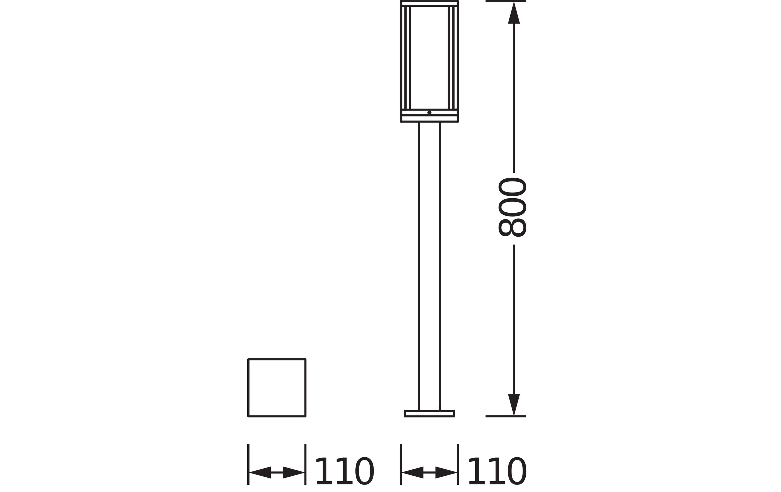 Sockelleuchte Endura Frame, 80 cm, E27, GrauWegeleuchte für den Aussenbereich