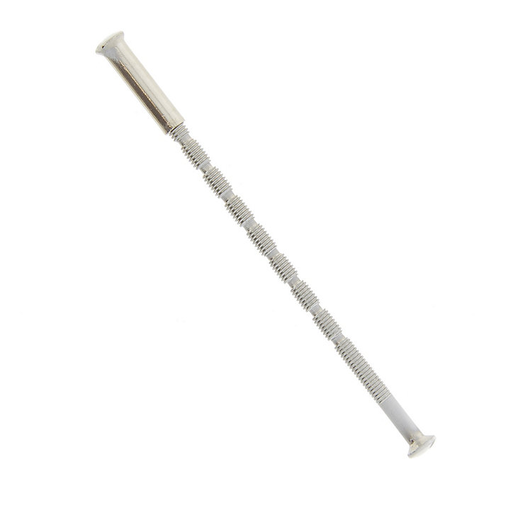 Lot 2 vis sans tête fendue fraisée fendue partiellement fileté acier blanc L.90mm
