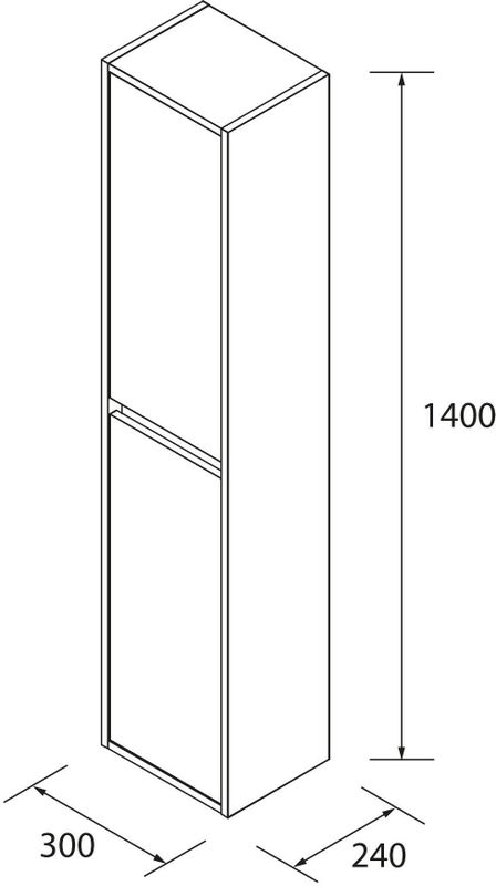 Muebles - Project - Kolomkast - Zwart Mat - 140 cm