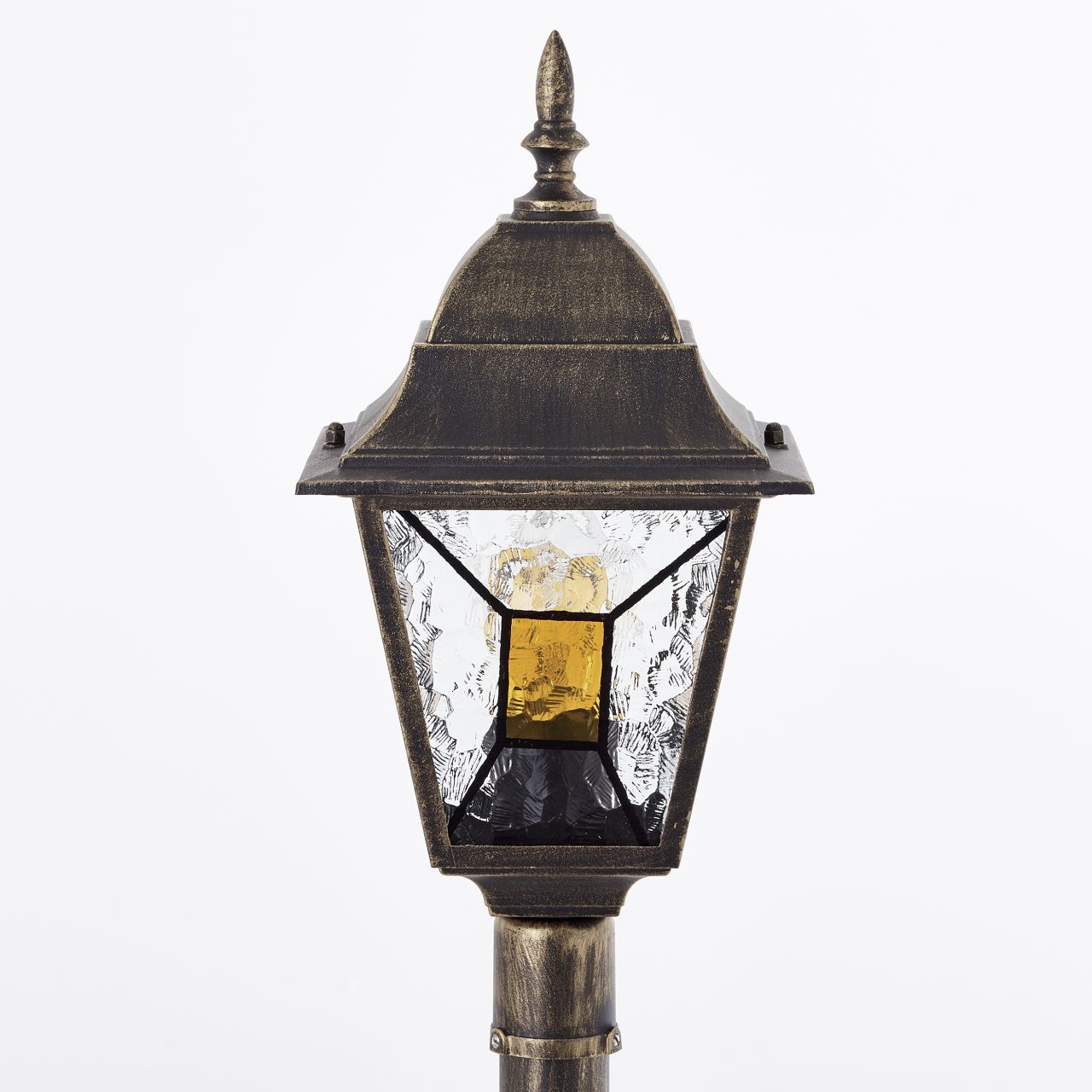 BRILLIANT Janel Außenstandleuchte 120cm schwarz gold | 1x A60, E27, 60W, geeignet für Normallampen (nicht enthalten)