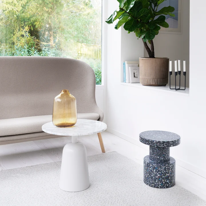 Normann Copenhagen - Turn Couchtisch Ø 55 cm, Marmor / schwarz