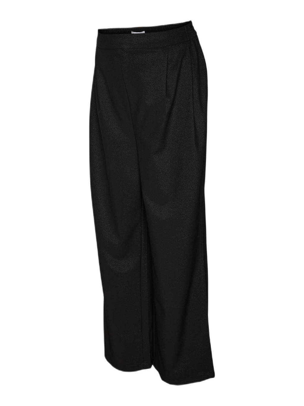 MAMALICIOUS wide leg broek NLNENI met glitters zwart