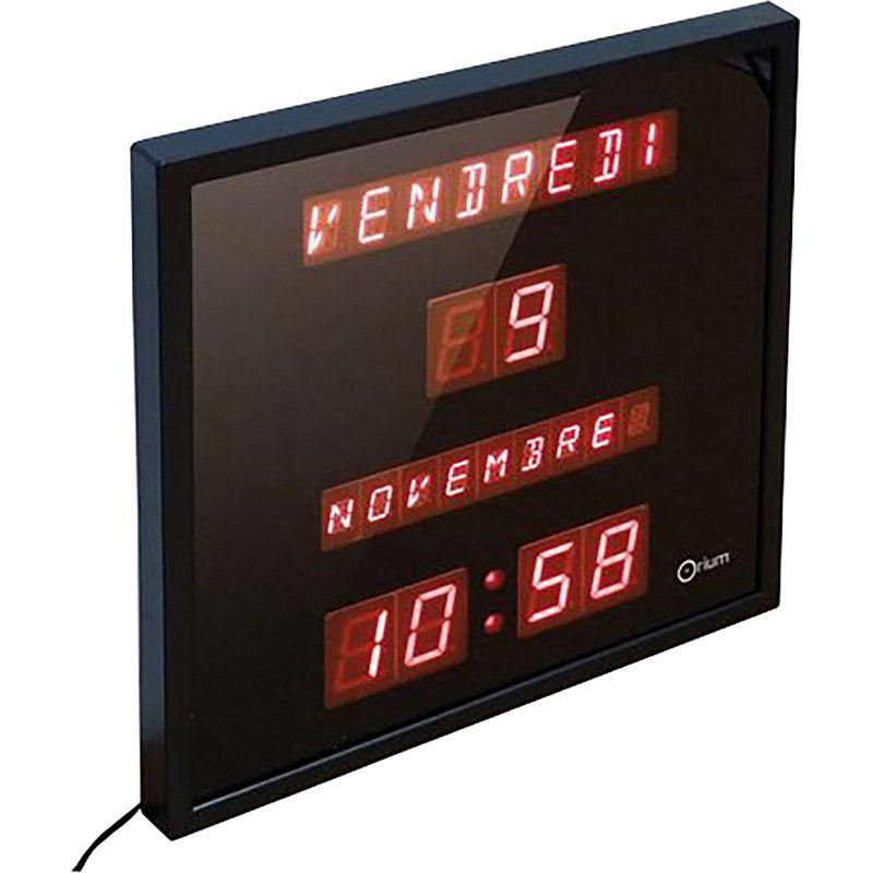 Horloge murale Led calendrier 28 x 28 - Électrique