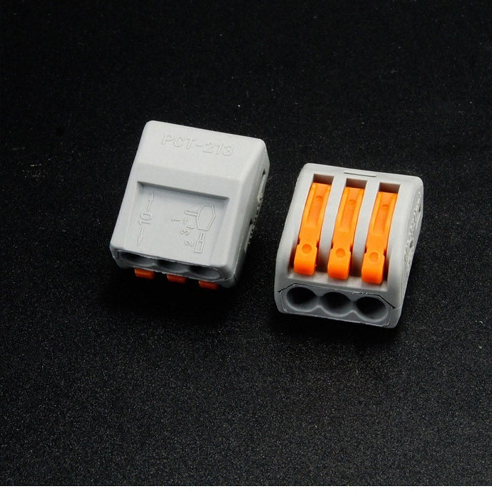 (15er Set) 5-fach Kabel Verbinder Kit Schnell Installations Klemmen - Grau / Orange