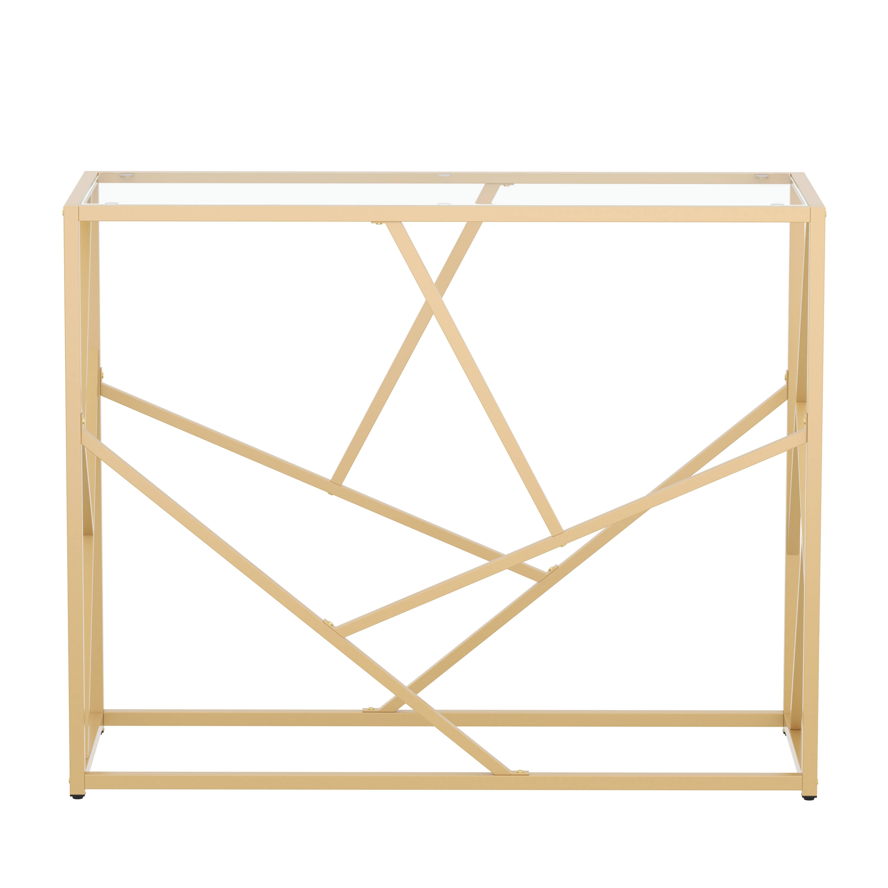 Konsolentisch Glastisch TYRO 100 x 85 cm gold