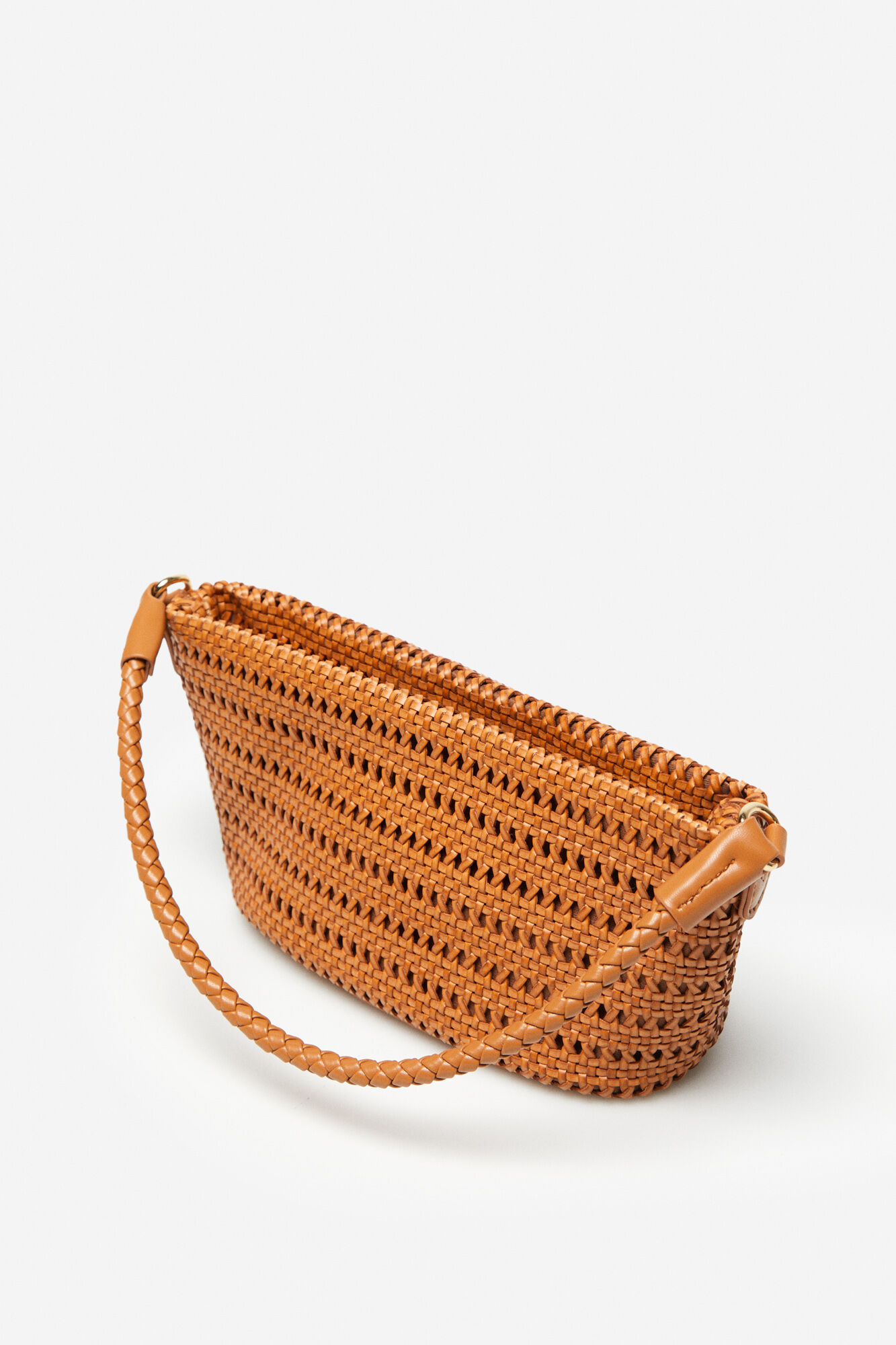 Bolsa baguete trançada - Camel
