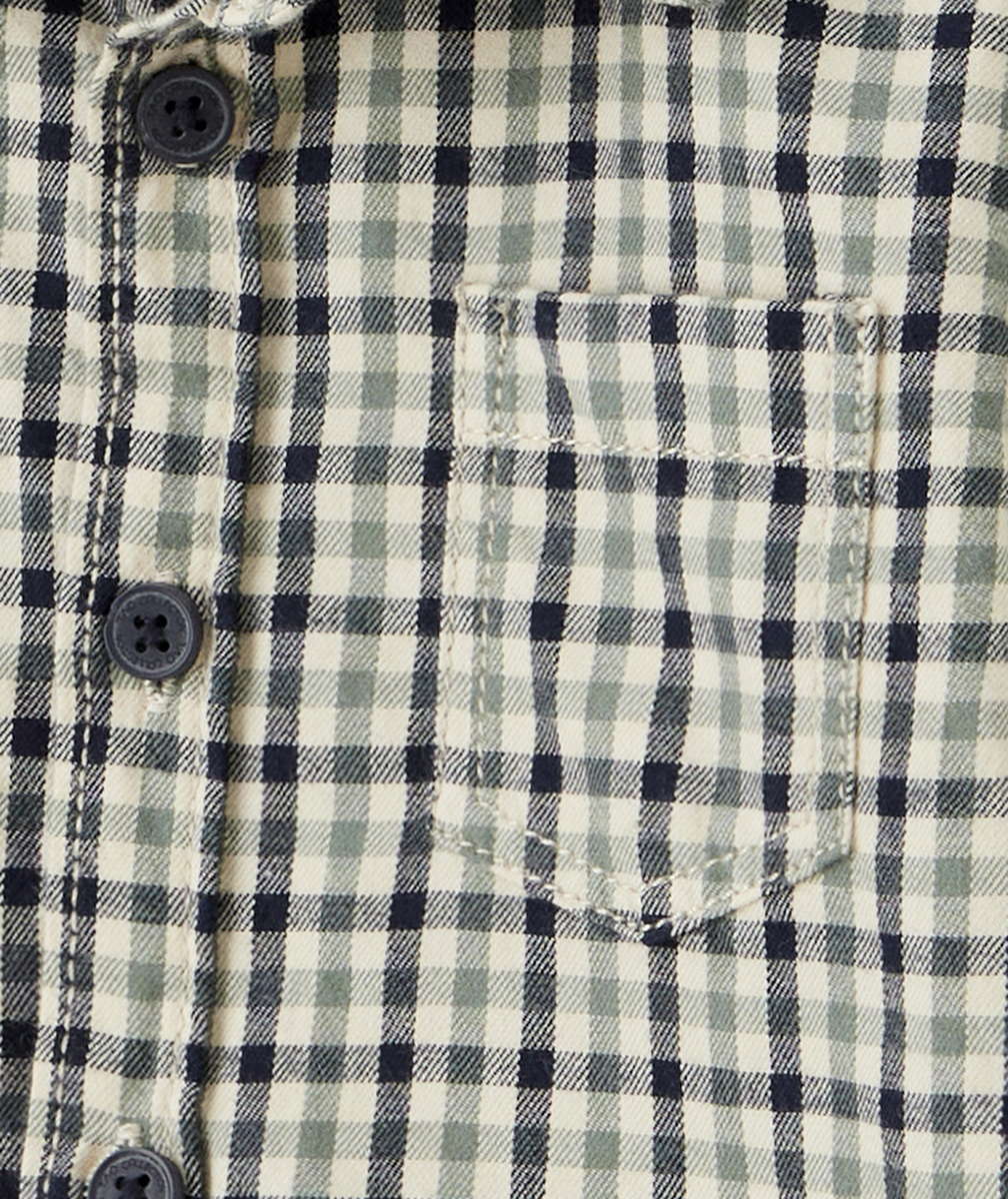 CHEMISE BÉBÉ GARÇON À CARREAUX BLEU ET VERT