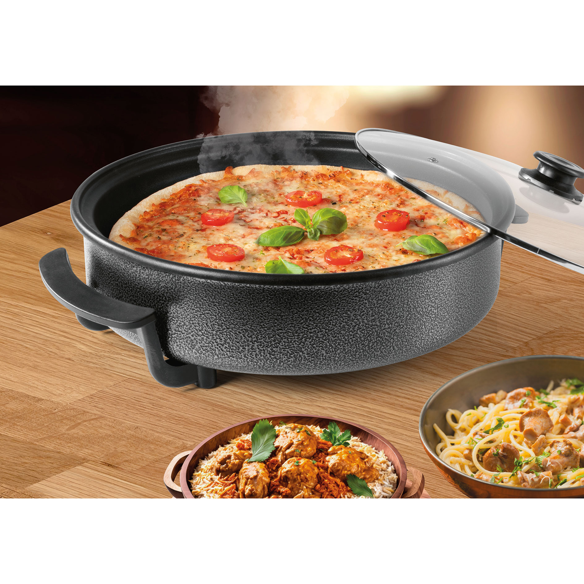 GOURMETMAXX Pizza-Pfanne 12316 - schwarz - elektrisch