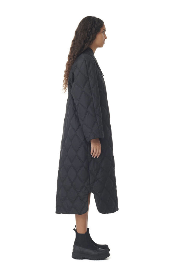 Ganni Ripstop Quilt Coat Black