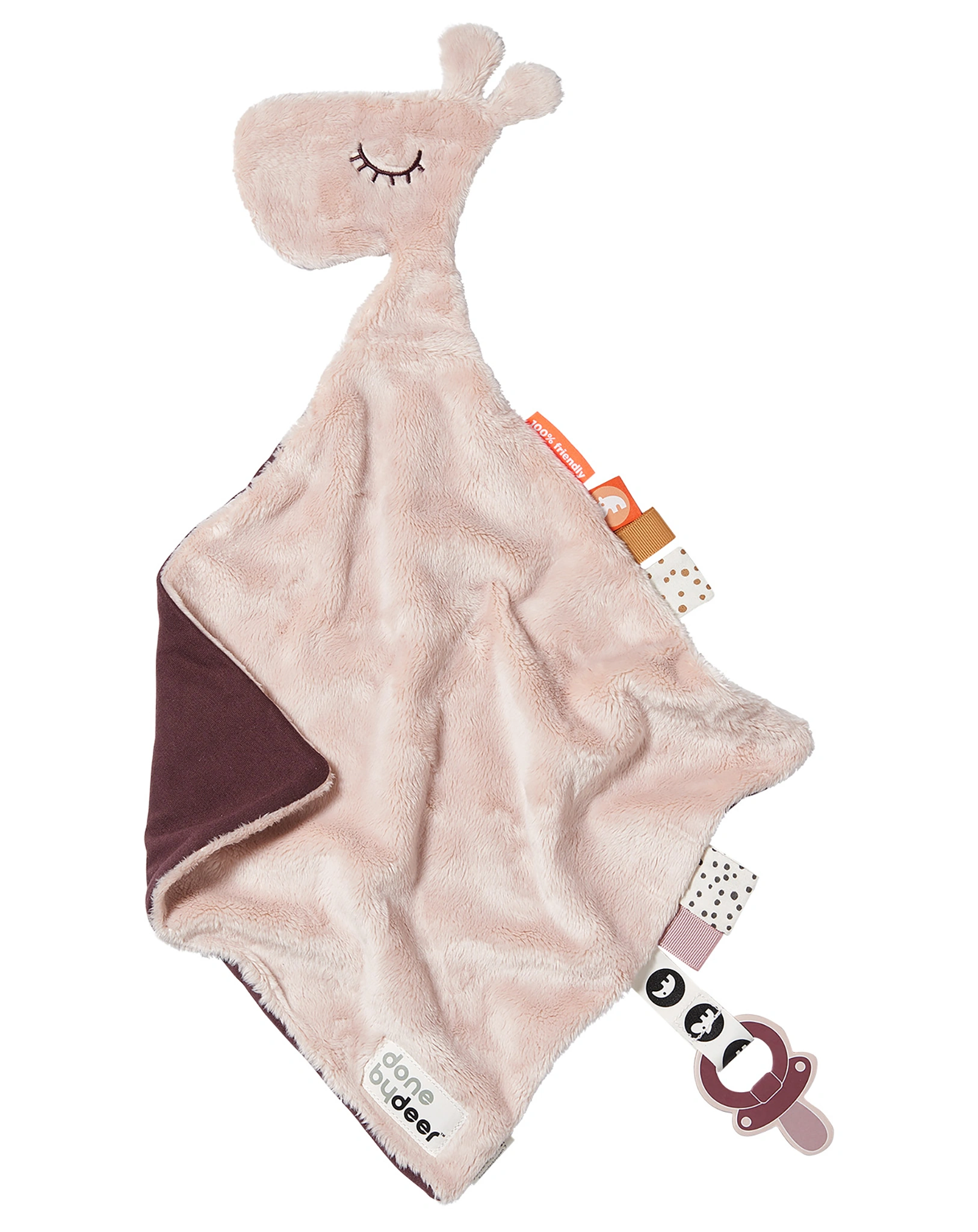 Schmusetuch RAFFI mit Schnullerhalter in rosa