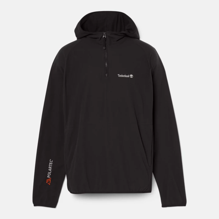 Moletom com capuz Polartec Fleece para homens na cor preta