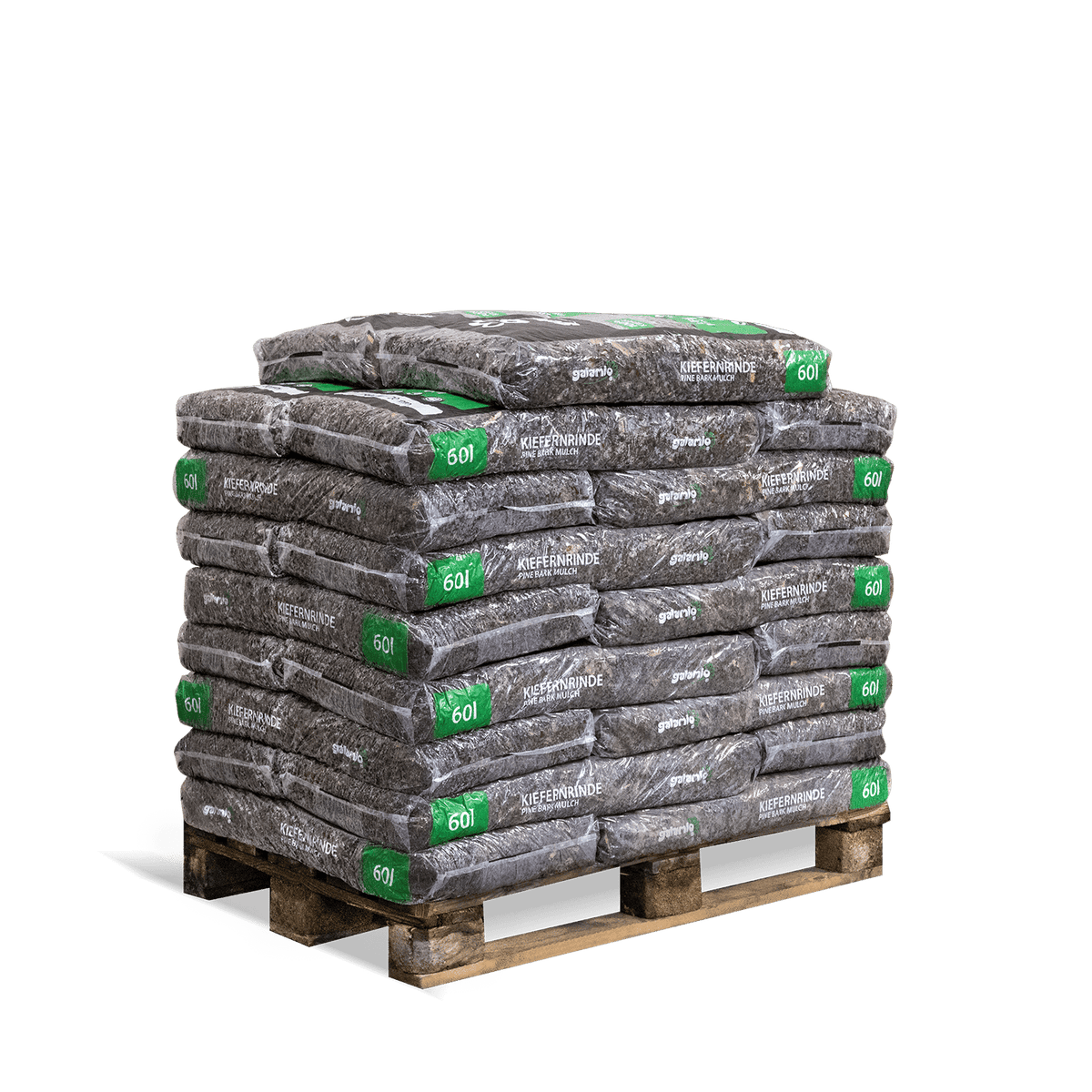 Galamio dennenschorsmulch, fijn, 60l x 26 zakken, 1560l pallet