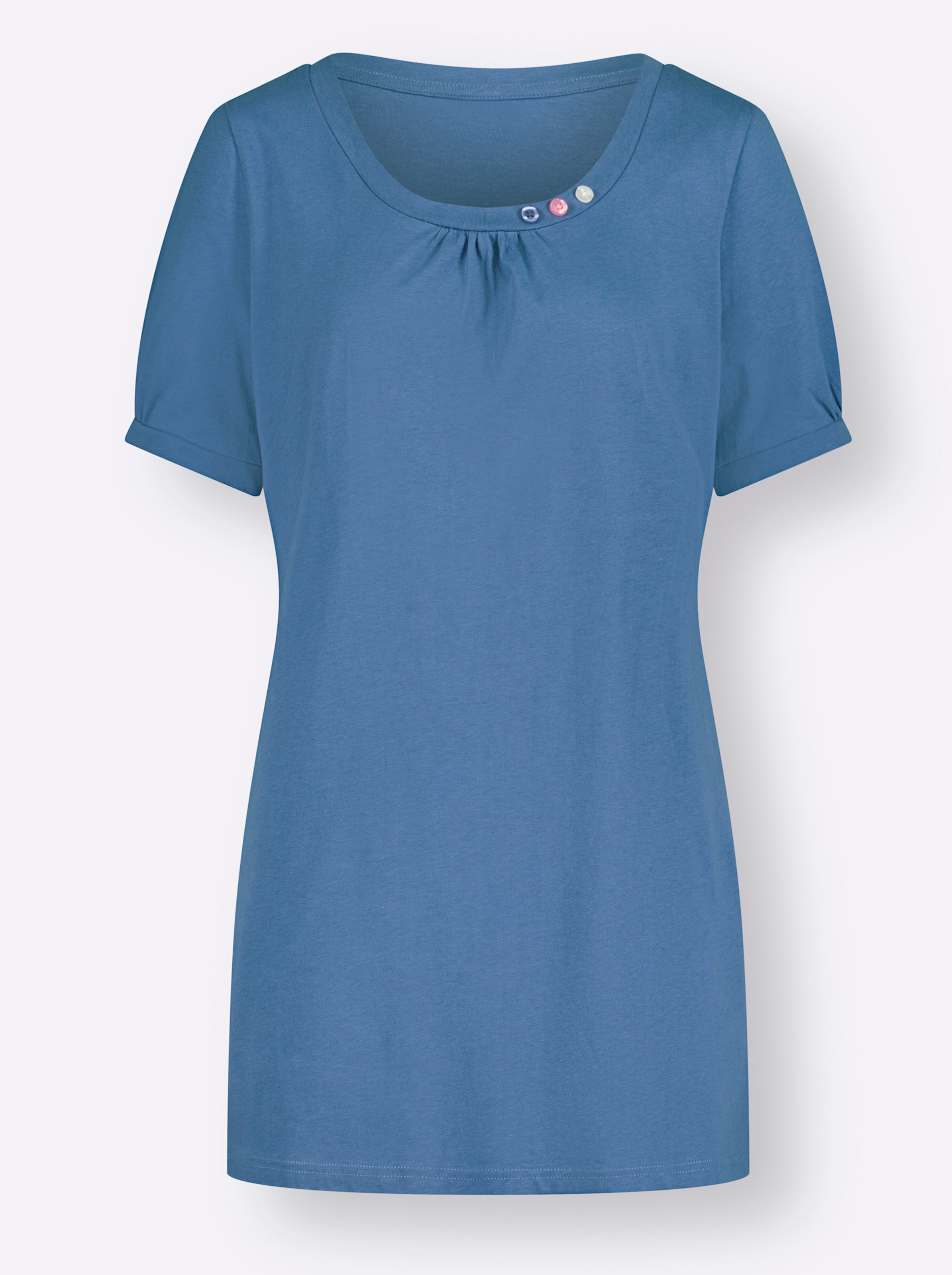 Longshirt in mittelblau