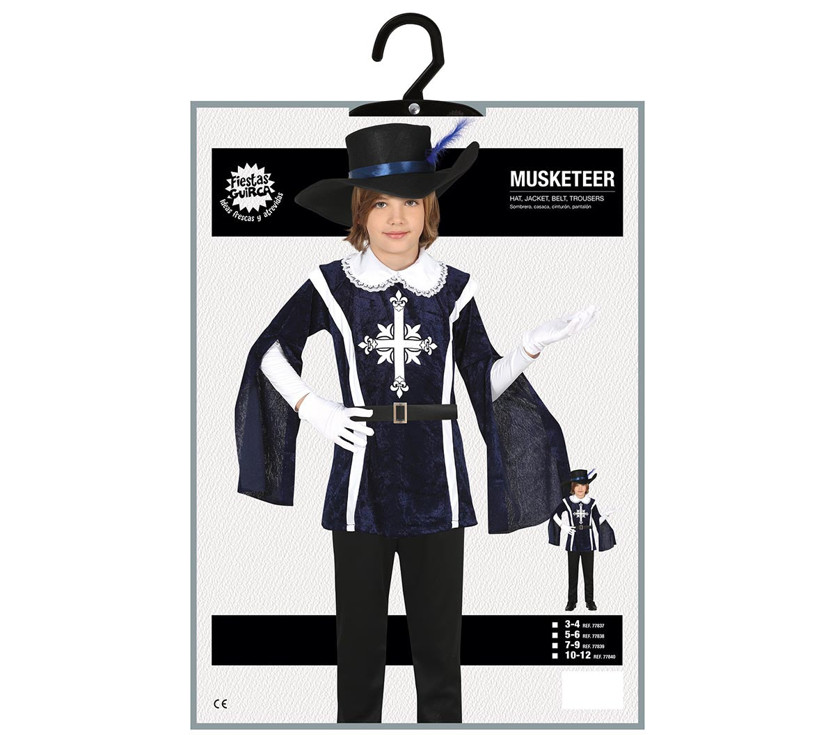 Musketier Kostuum Jongen Blauw