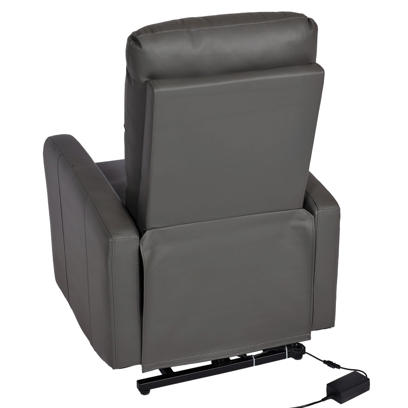 Fernsehsessel MCW-K62, Sessel Relaxsessel TV-Sessel Liege, Liegefunktion Aufstehhilfe, Metall Kunstleder ~ grau