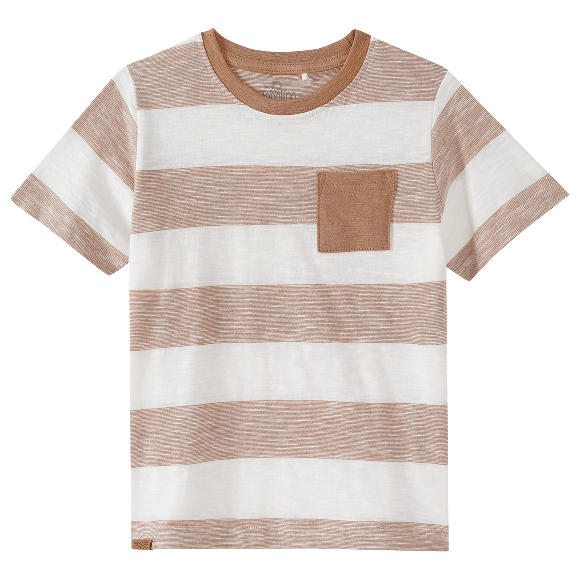 Topolino Jungen T-Shirt mit Streifen hellbraun / weiss