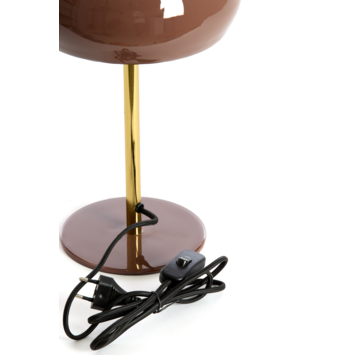 tafellamp Joe glans donkerbruin met goud Ø22 x 34cm