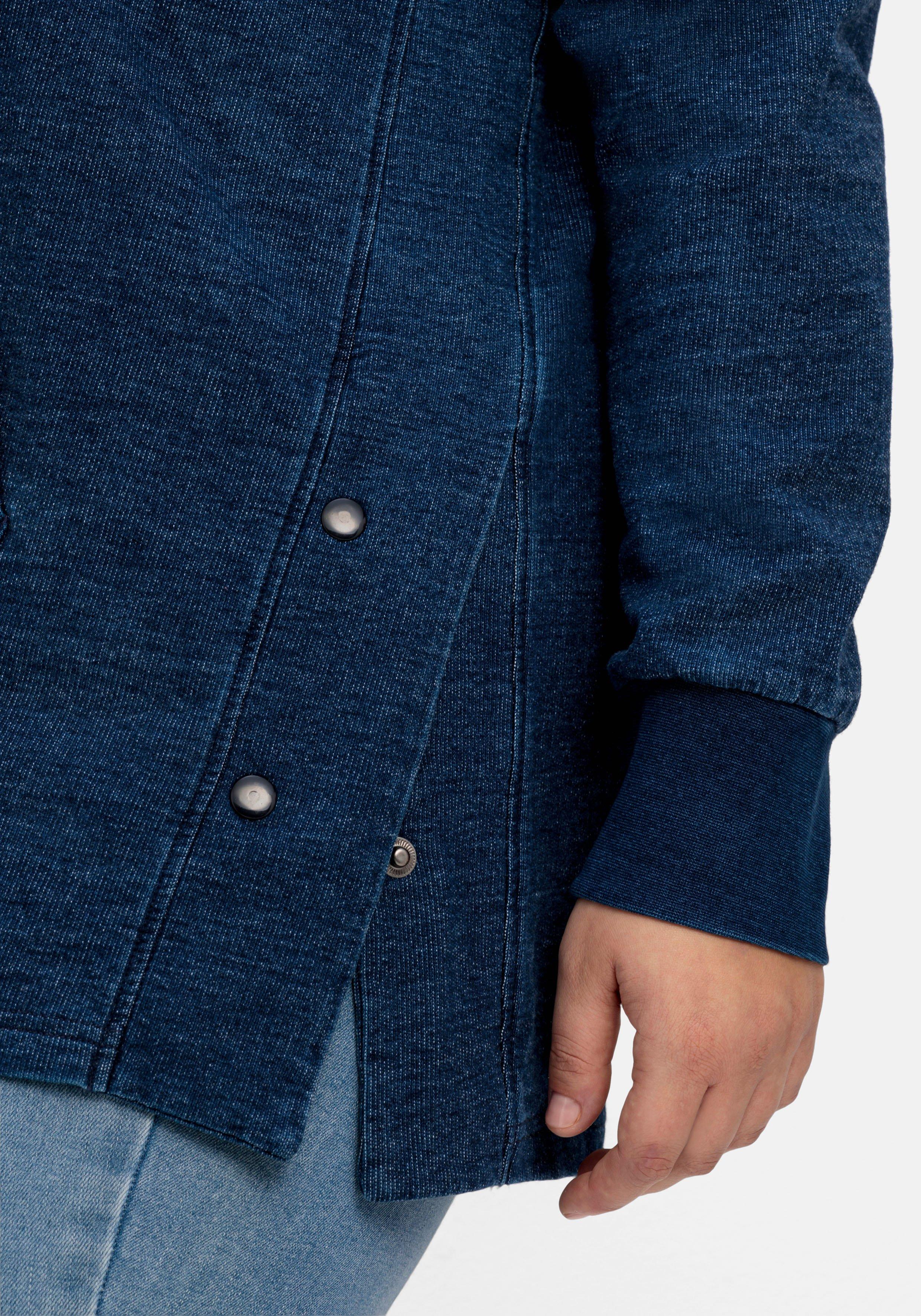 Kapuzensweatshirt mit Kängurutasche, in Denim-Optik
