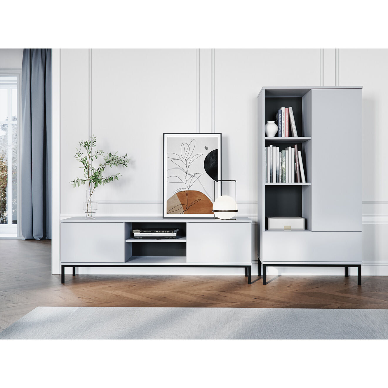 Cosmopolitan Design Meuble TV Query blanc - 101x41x50 cm