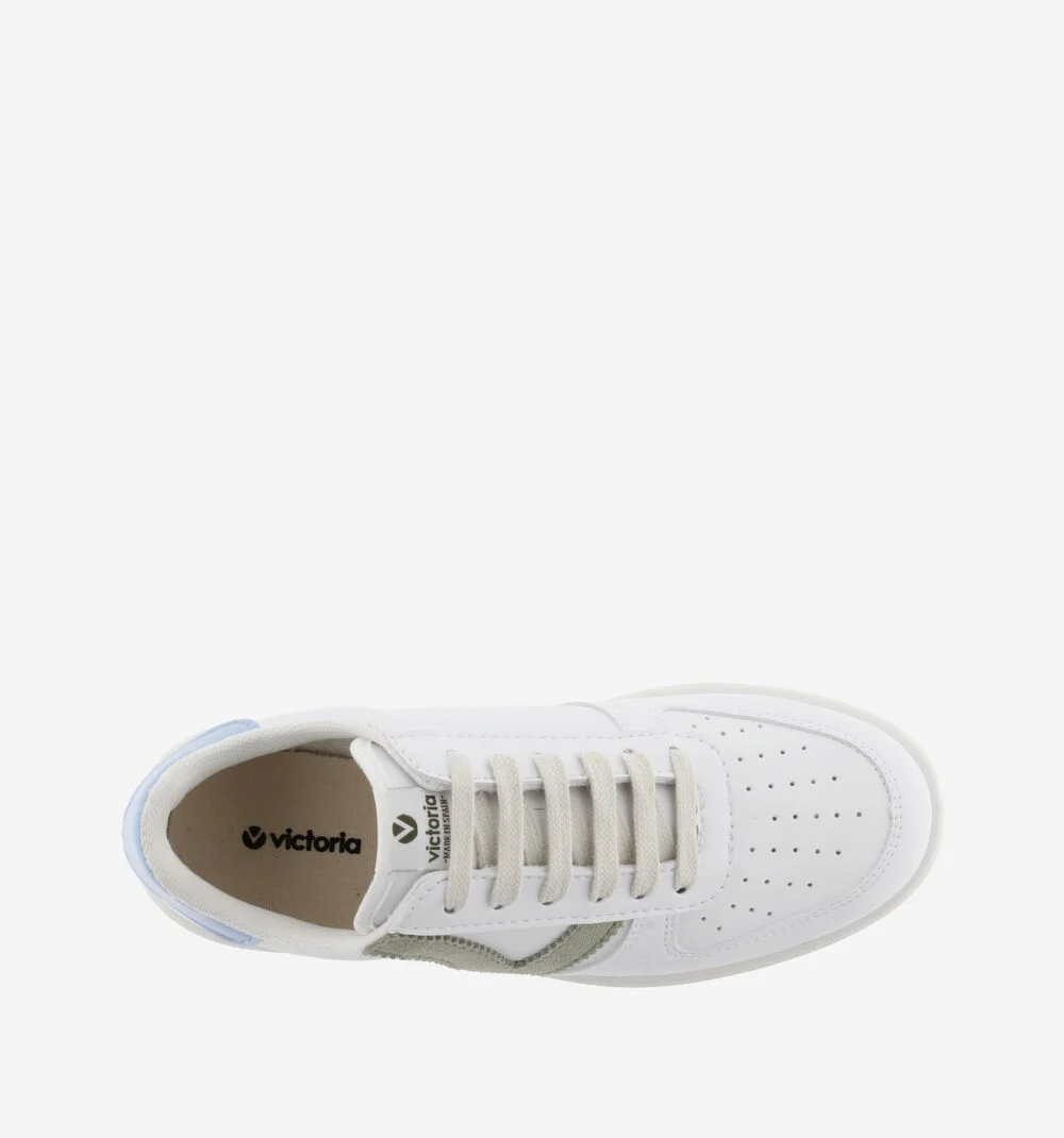 MADRID EFFET CUIR CONTRASTANT Baskets sport unisexe JADE