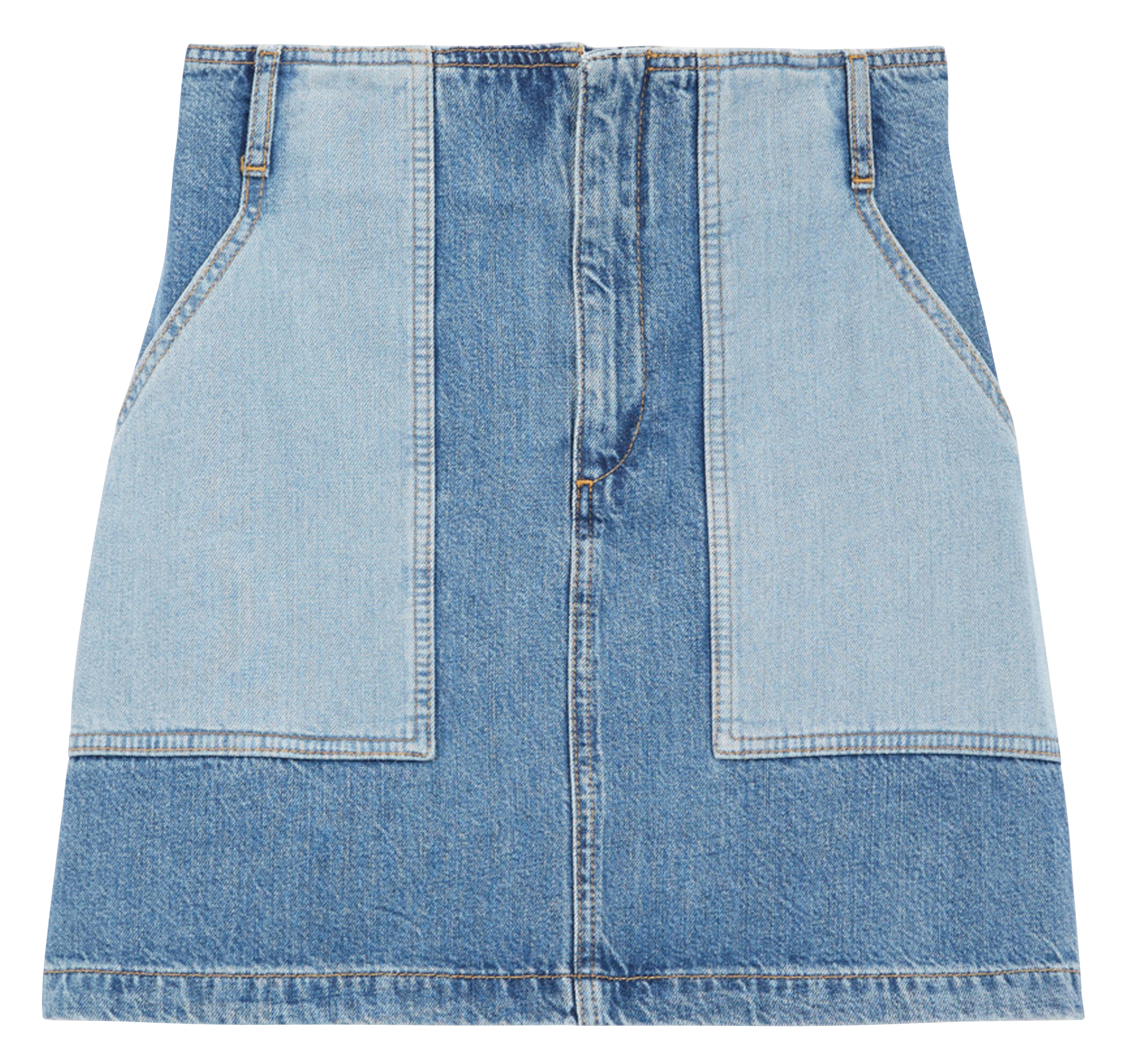 Jupe courte en jean et coton mélangé| Jean Délavé