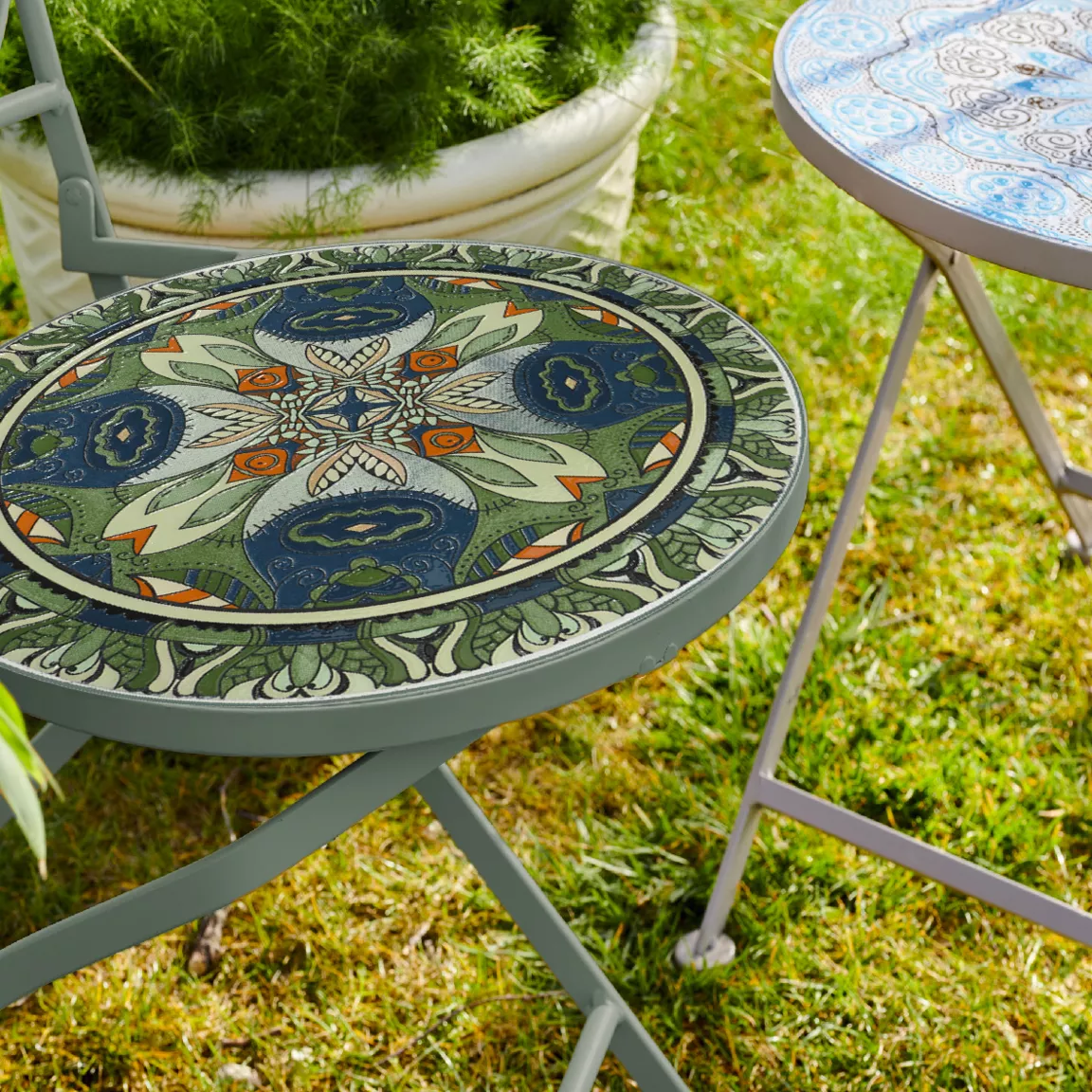 Chaise de bistro pliable Cancùn Vert sauge