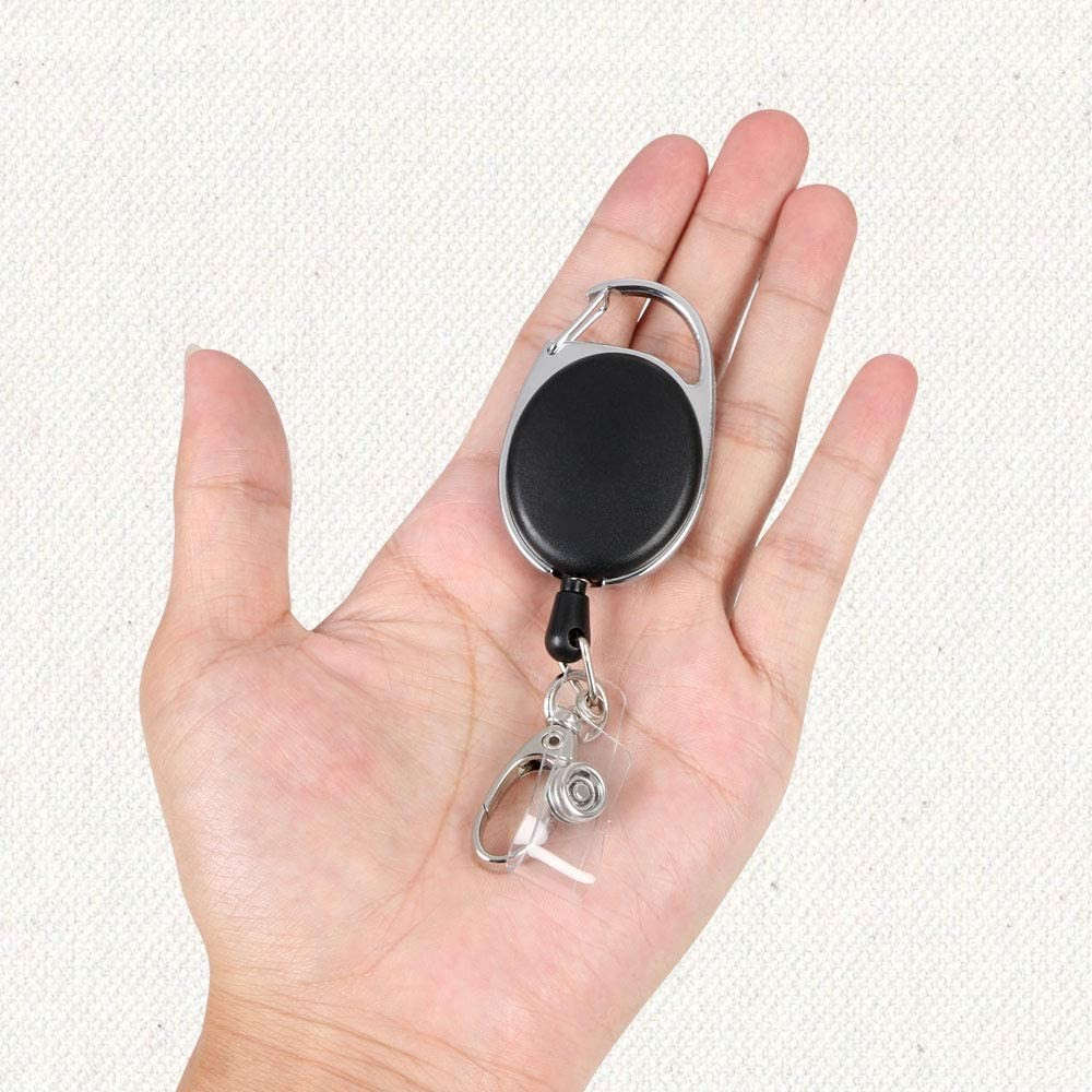 (3er Set) Anti-Lost Key-Bak Schlüsselanhänger mit Gürtelclip   Kartenhalter - Schwarz / Silber