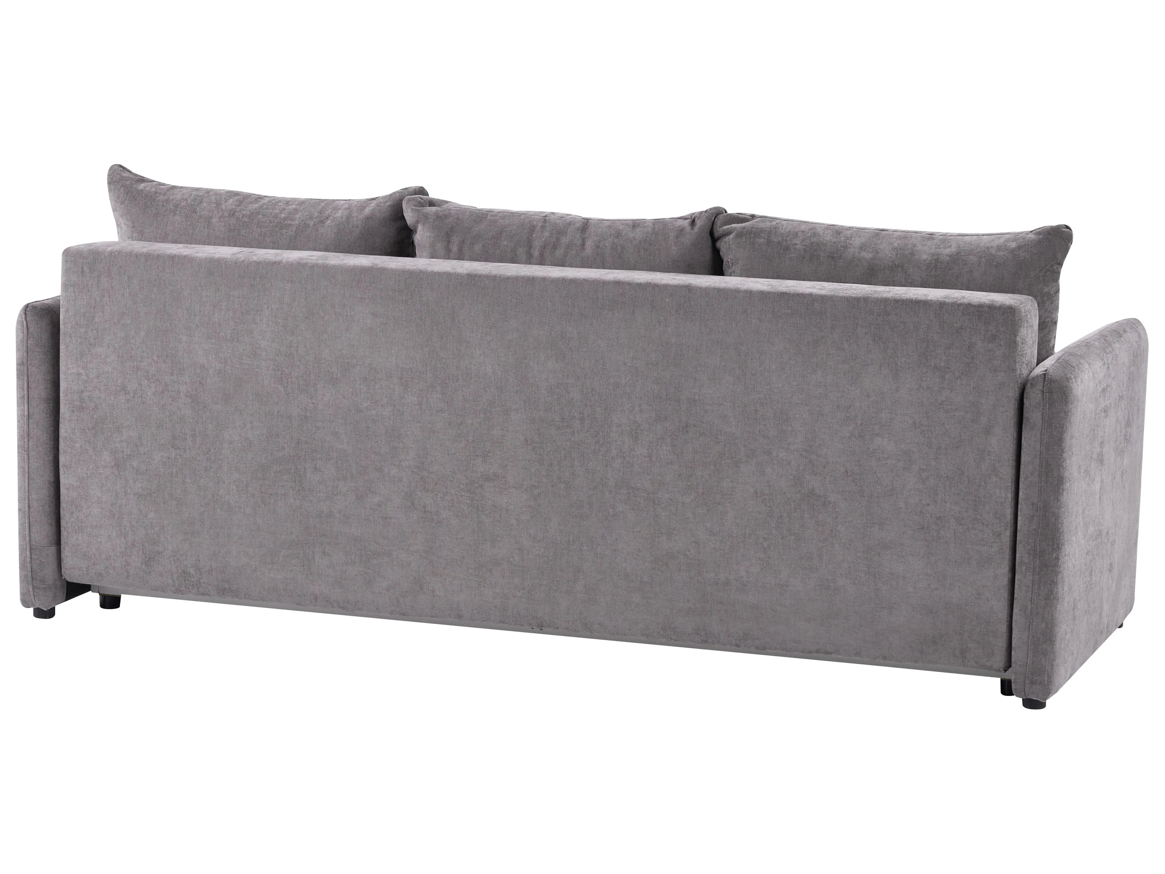 Slaapbank 3-zits HOLSEN Chenille Taupe met opbergruimte