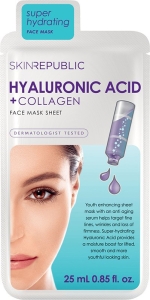 SKIN REPUBLIC Hyaluron Acid Collagen Face Mask, 25 ml