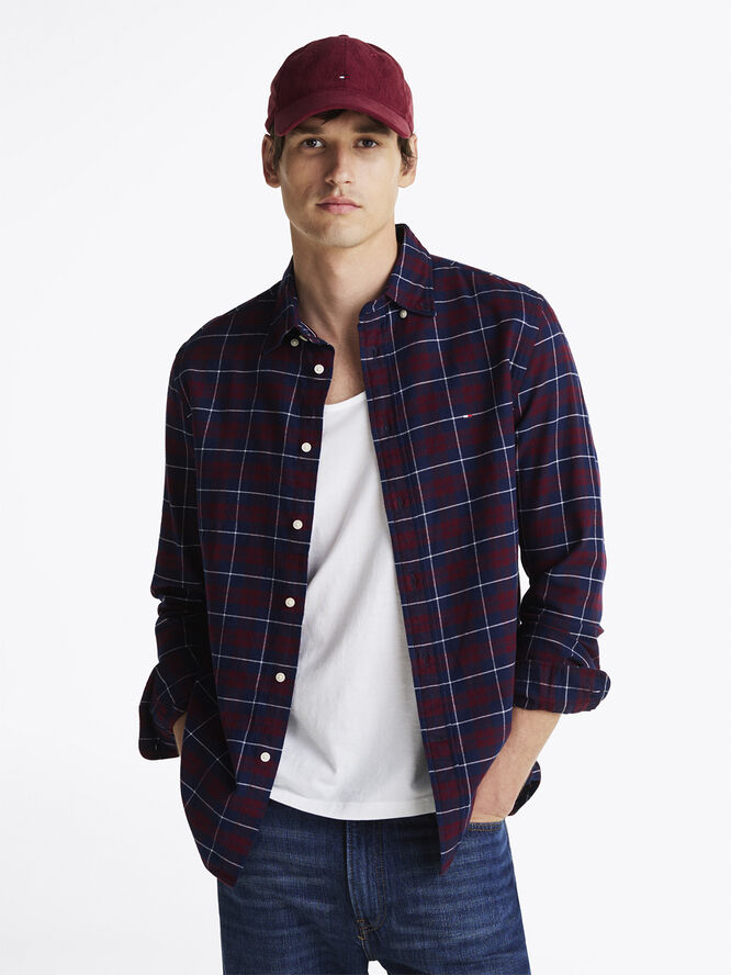Tommy Hilfiger BRUSHED EASY CHECK RF SHIRT Deep rouge multi check