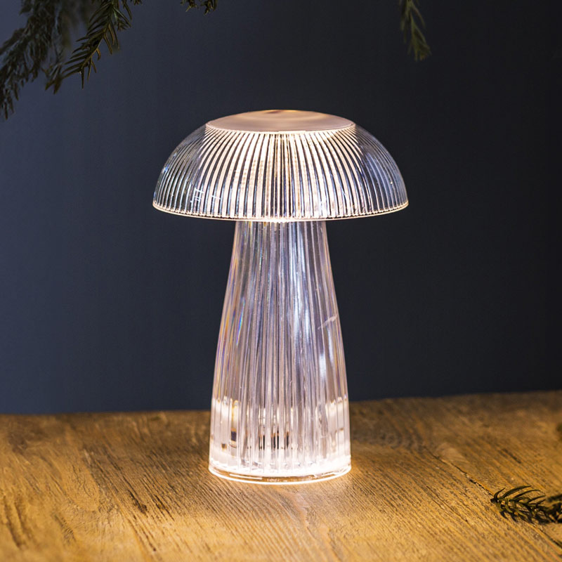 Champignon lumineux acrylique transparent