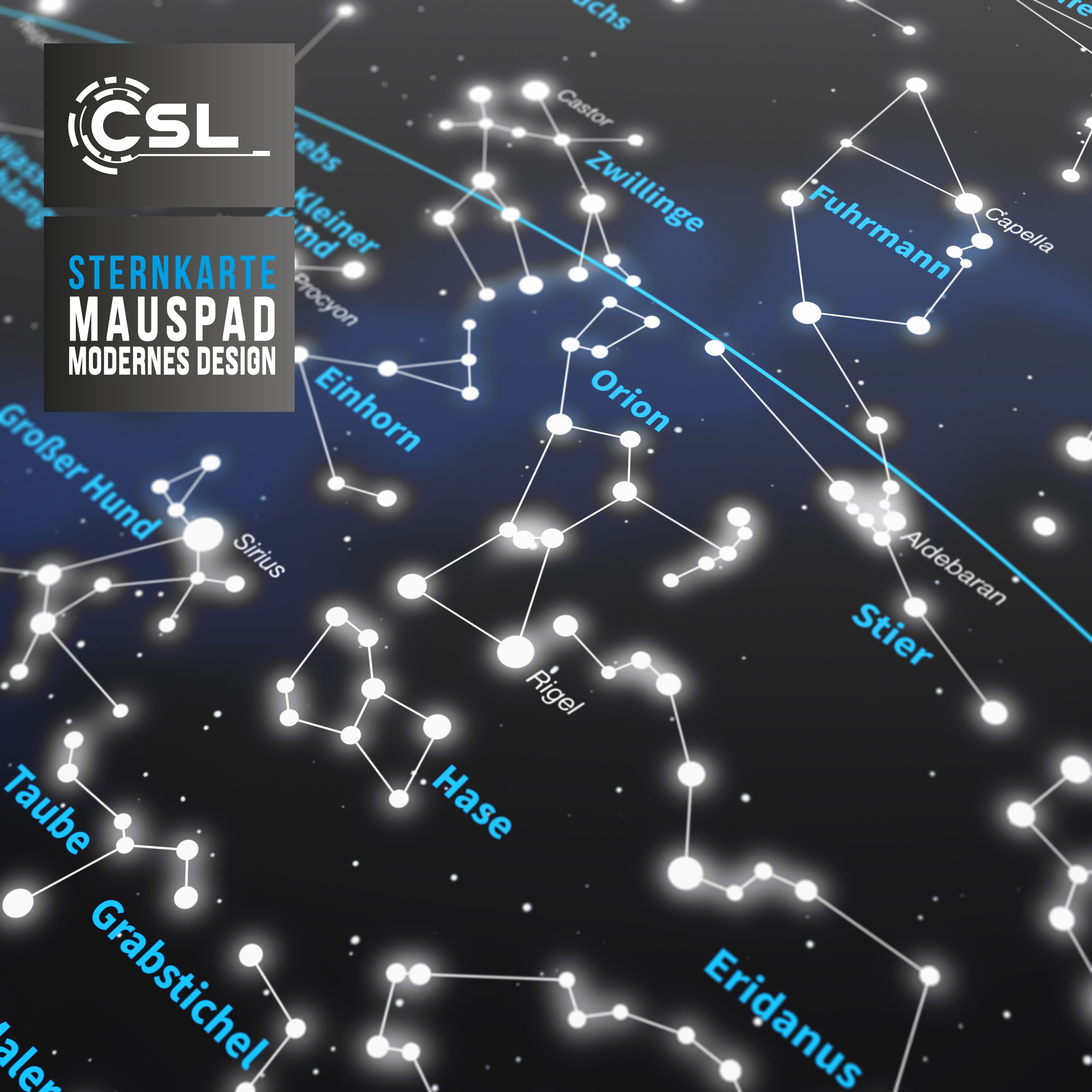 CSL Gaming Mauspad, XXL Schreibtischunterlage 900 x 400mm, Präzision & Geschwindigkeit, Celestial Map